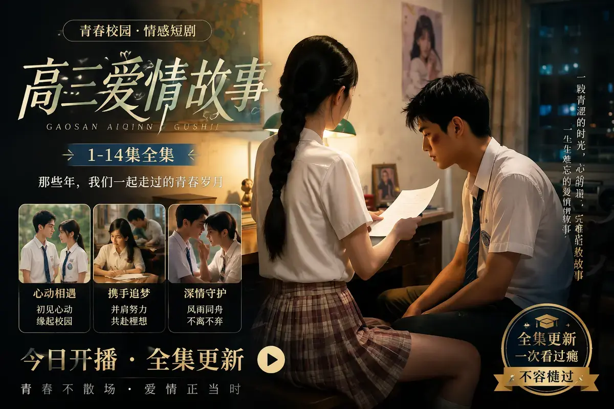 《AI 短剧高三爱情故事》高清完整版在线观看 - 林澈苏晚晴校园恋曲初见心动误会虐心 - 高三爱情故事中字无删减版全集免费分享